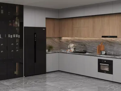 Detailed 3D Kitchen Scene 3D model