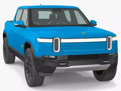 2023 Rivian R1T EV Pickup Truck Blue 3D model