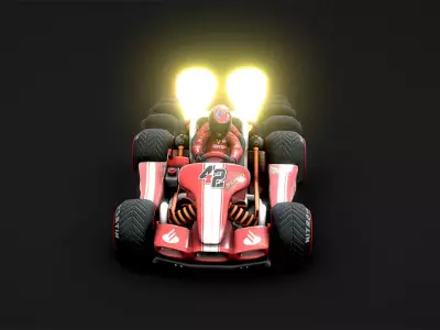 KART GAME RACING Low-poly 3D model