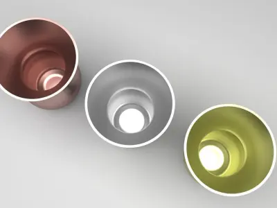 Metallic Vases Set 3D model