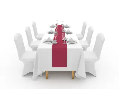 Banquet Table and Chair 110 3D model