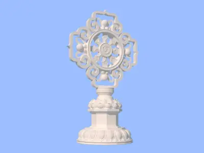 Southeast Asian Dharma Wheel Ornament 3D Model 3D model