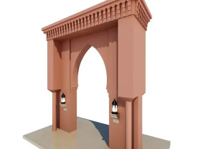 Traditional Moroccan Door 3D model