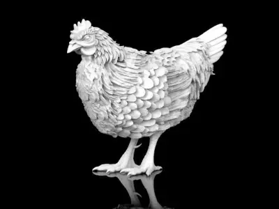 hen sculpture 3D print model