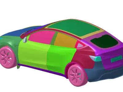 Tesla Model Y Standard Range RWD 2023 Vehicle 3d scan model 3D model