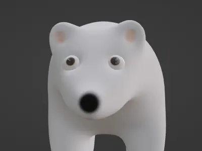 Polar bear RIGGED Low-poly 3D model