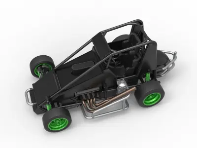 Pavement Midget car Scale 1 to 25 3D print model