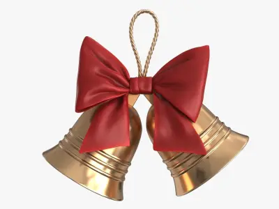 Bells with Bow 2 colors Low-poly 3D model