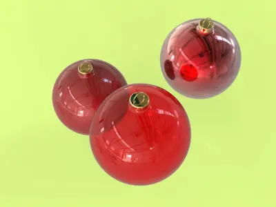 Glass christmas decoration Red baubles  Free 3D model