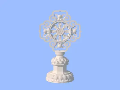 Southeast Asian Dharma Wheel Ornament 3D Model 3D model