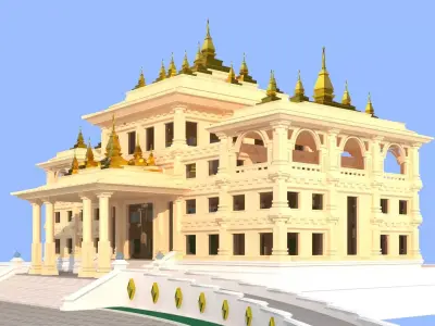 Southeast Asian - style teaching building 3D model