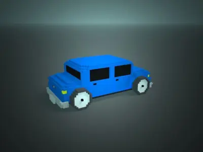 Car Voxel Low-poly 3D model