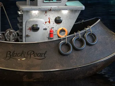 Ship 3d model low-poly and Print Low-poly 3D model