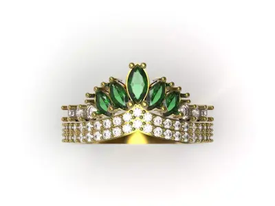 Modern and Royal design stl 3d cad ring model jr00308 3D print model