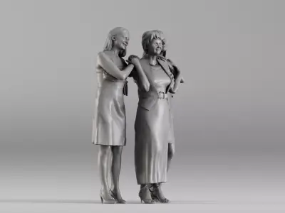 000385 Realistic 3D Scanned Standing Family 3dp 3D print model