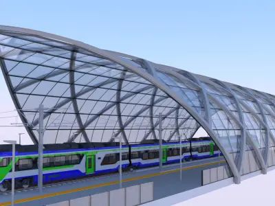 Station with Hitachi HTR 412 3D model