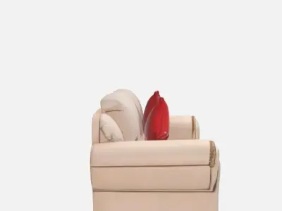 Beige and red leather furniture 3D model