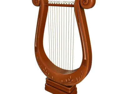 Wooden Lyre 3D model