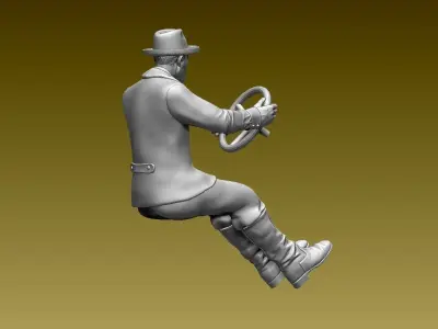 driver man driving car 3D print model