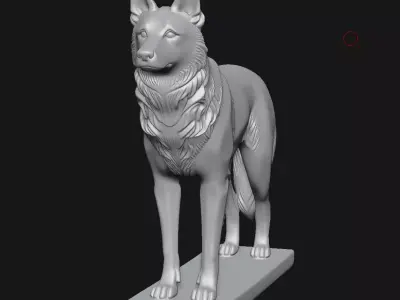 Dog sculpture 3D print model 10