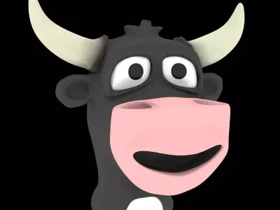 Bull Cartoon  Low-poly 3D model