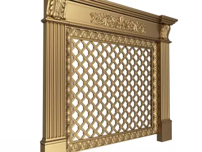 Radiator Cover Decorative Screening Grille Panel 012 Low-poly 3D model