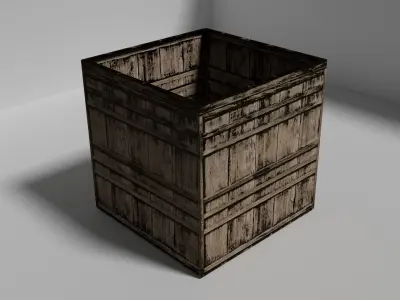 Free HD Wooden Crate Low Poly High Quality Box Containter Wood  Free low-poly 3D model