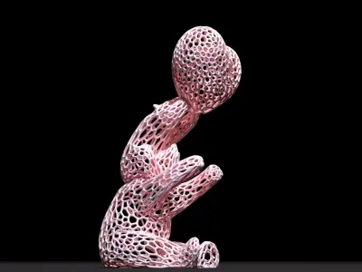 Bears with heart 3D print model