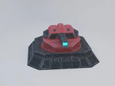 Sci-Fi Laser Turret Free low-poly 3D model