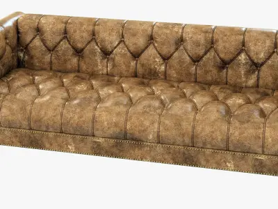 Restoration Hardware Savoy Leather Sofa 3D model
