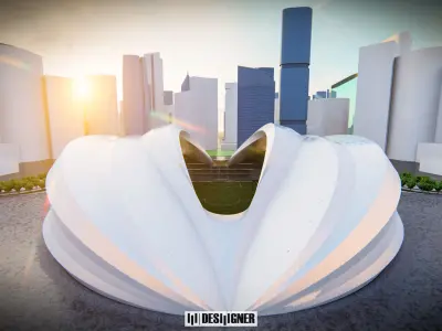 stadium futuristic soccer 3D model