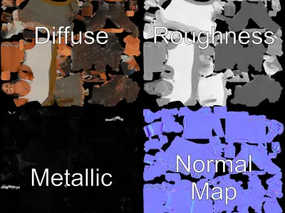 Afrocentric Female Character Rigged and Animated D Model Low-poly 3D model