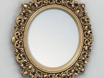 Round mirror frame 001 3D model