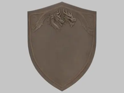 Dragon Shield Crest Low-poly 3D model