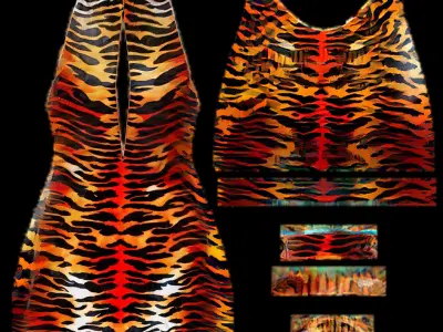 Leopard dress PBR 4k VR Low-poly 3D model