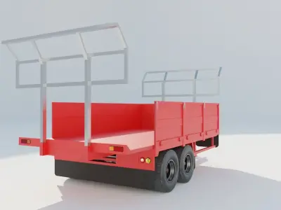 Agricultural Trailer Low-poly 3D model