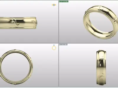 Elegant Crescent Moon Engraved Ring File Item 3 Free 3D print model