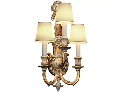 Large Antique Rococo Wall Lamp Sconce Classic English style 3D model