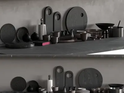 069 Kitchen decor set ACCESSORIES 04 3D model