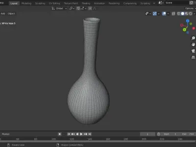 Ceramic White Vase 5 Free 3D model