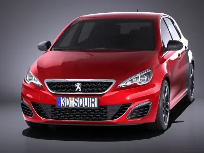 Peugeot 308 GTi 2018 VRAY 3D model
