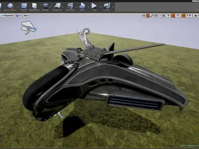 Intergalactic Spaceship Design in Blender Eevee Free low-poly 3D model
