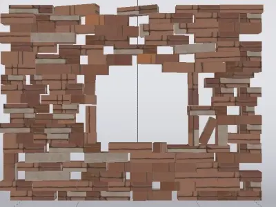 Brick Window Wall  Low-poly 3D model