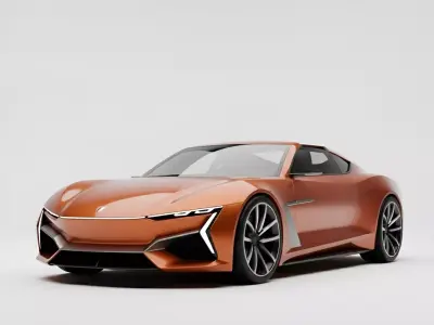 Convertible Supercar Concept Low-poly 3D model