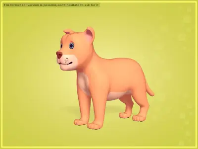 Cartoon Dog Low-poly 3D model