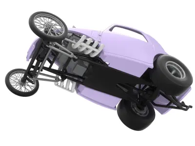 Front engine old school dragster with shell V10 Scale 1 to 25 3D print model