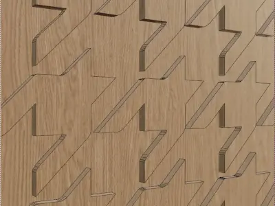 Decorative Wooden Wall Model 3 3D model