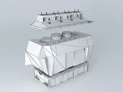 Motor container ship Free 3D model