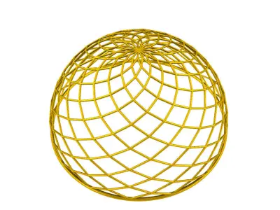 Architectural Dome Pack 6 Variations Diagonal Grid Structure 3D model