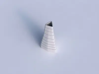 Vase puffy tipped triangle with hard horizontal dents 3D print model